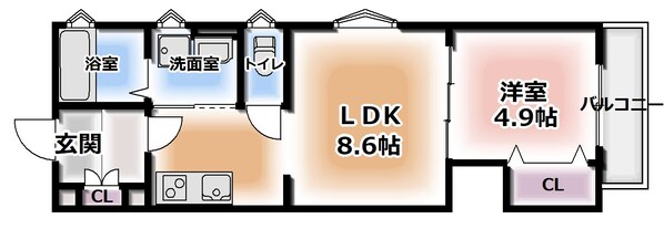 クレアール大久保町の物件間取画像